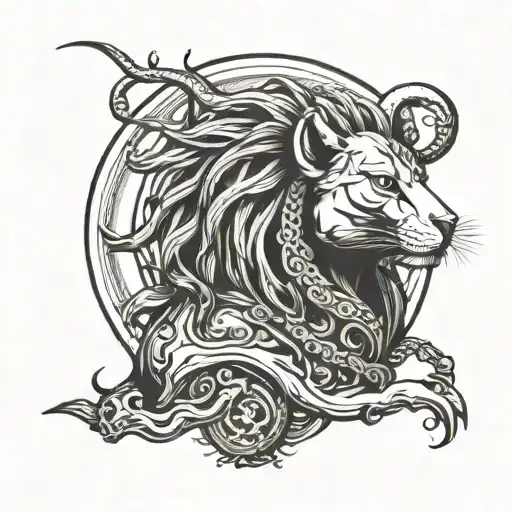 sekhmet and Medusa tattoo design idea