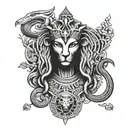 sekhmet and Medusa tattoo design idea