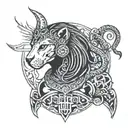 sekhmet and Medusa tattoo design idea