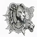 sekhmet and Medusa tattoo design idea