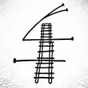 stick figure climbing a set of lines that are meant to be stairs tattoo design idea