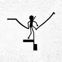 stick figure climbing a set of lines that are meant to be stairs tattoo design idea