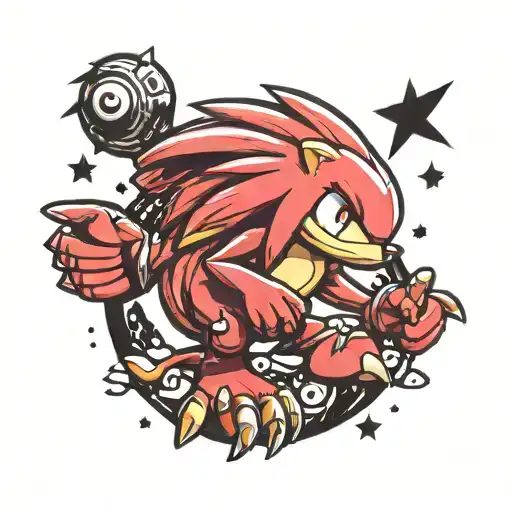 knuckles the echidna tattoo design idea