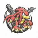knuckles the echidna tattoo design idea