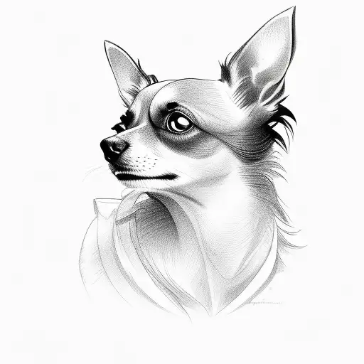 black long hair chihuahua  tattoo design idea
