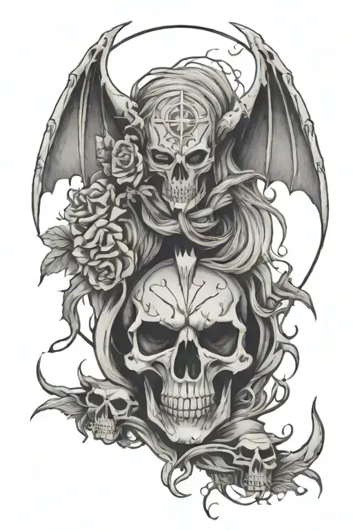 halloween pagan tattoo design idea