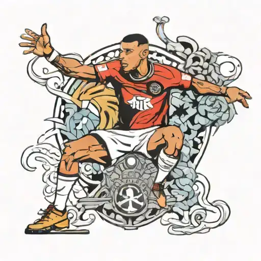 Kylian Mbappe winning the world tattoo design idea