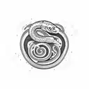 snake eating its own tail tattoo design idea