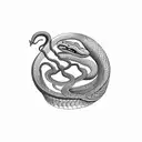 snake eating its own tail tattoo design idea