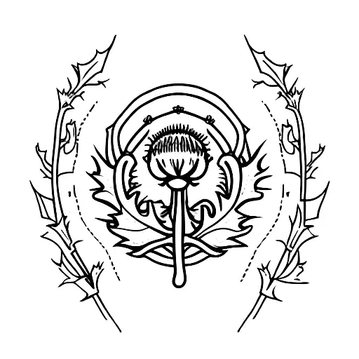 Scottish thistle emblem  tattoo design idea