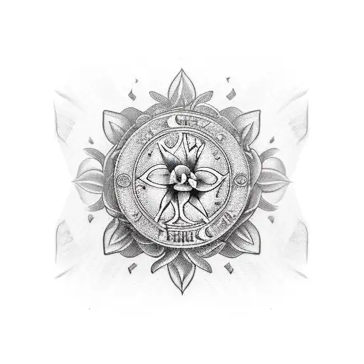 Chalice with Thistle Emblem Badge tattoo design idea