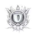 Chalice with Thistle emblem etching tattoo design idea