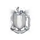 Chalice with Thistle emblem etching tattoo design idea