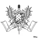 An intricate design combining military intelligence insignia and a thistle tattoo design idea