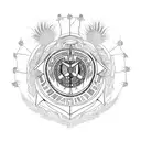 An intricate design combining military intelligence insignia and a thistle tattoo design idea