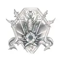 Crimson Chalice with Thistle emblem tattoo design idea