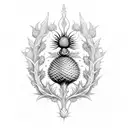 Thistle etched on a chalice  tattoo design idea