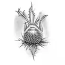 Thistle etched on a chalice  tattoo design idea