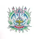 Chalice with Thistle badge tattoo design idea