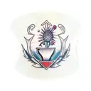 Chalice with Thistle badge tattoo design idea