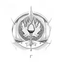 Chalice with Thistle emblem etching tattoo design idea
