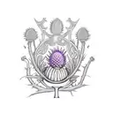 Chalice with intricate thistle etching tattoo design idea