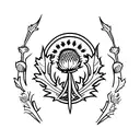 Scottish thistle emblem  tattoo design idea
