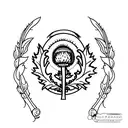 Scottish thistle emblem  tattoo design idea