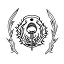 Scottish thistle emblem  tattoo design idea