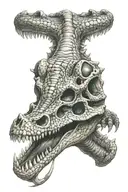 alligator skull soft shading tattoo design idea