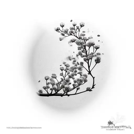A realistic black and gray tattoo of a delicate cherry blossom branch winding around the client's wrist, with the phrase 'This too shall pass' subtly incorporated into the branches tattoo design idea