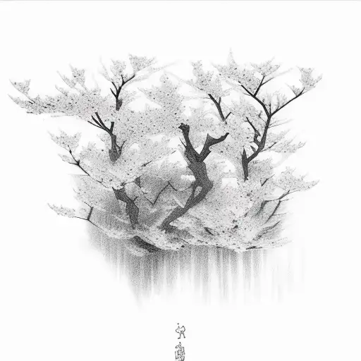 the text 'this too shall pass' with cherry blossom flowers next to it  tattoo design idea