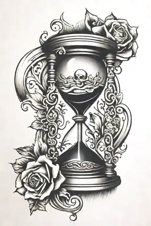 an hour glass representing life and death tattoo design idea