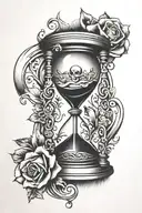 an hour glass representing life and death tattoo design idea
