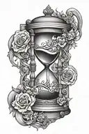 an hour glass representing life and death tattoo design idea