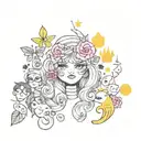 girly flash sheet tattoo design idea