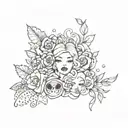 girly flash sheet tattoo design idea