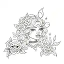 girly flash sheet tattoo design idea
