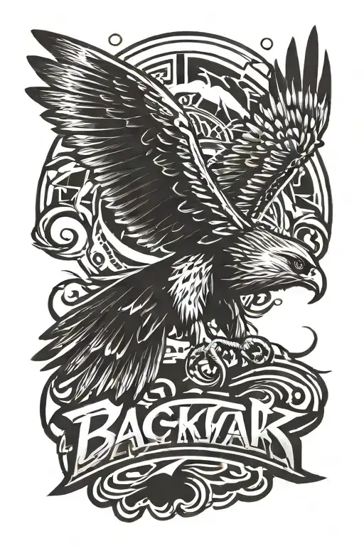 A stylized 1973 in a graffiti font with a soaring hawk in the background tattoo design idea