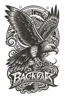 A stylized 1973 in a graffiti font with a soaring hawk in the background tattoo design idea