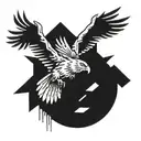 A stylized 1973 in a graffiti font with a soaring hawk in the background tattoo design idea