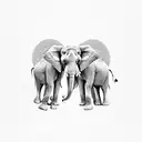 elephant and giraffe  tattoo design idea