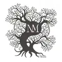A family tree with intricate branches intertwining to represent each member, with their initials hidden within the design tattoo design idea