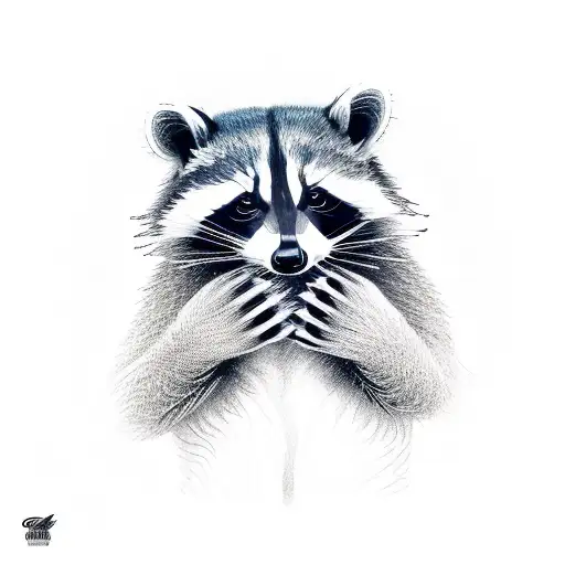 raccoon holding can of coke tattoo design idea