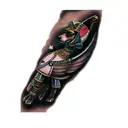 an egyptian dog tattoo design idea