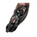 an egyptian dog tattoo design idea