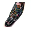 an egyptian dog tattoo design idea
