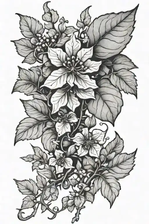 poison oak but fairy like illustration tattoo design idea