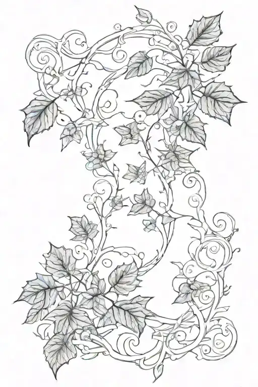ivy vines but mystical design fit around knee tattoo tattoo design idea
