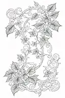 ivy vines but mystical design fit around knee tattoo tattoo design idea